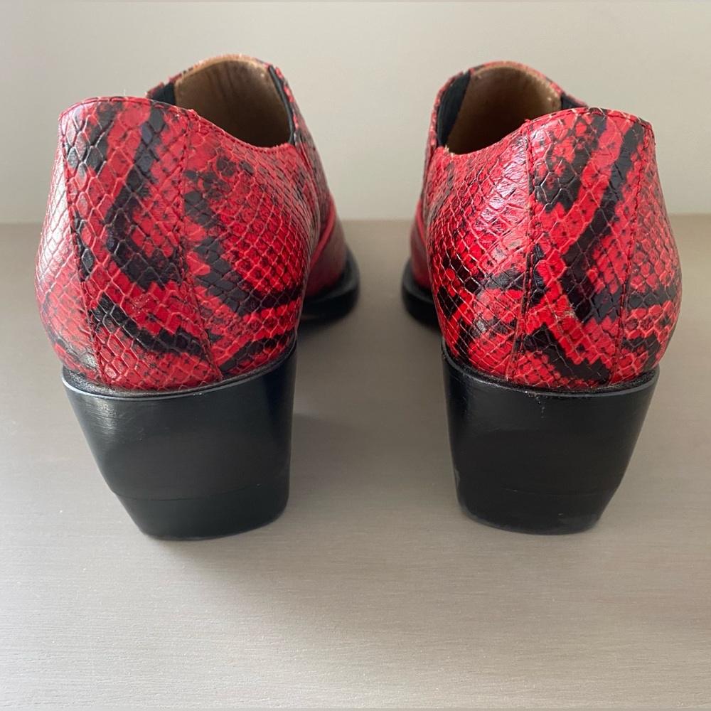 Chloe Rylee Python Print Red Black Ankle Boot Siz… - image 5